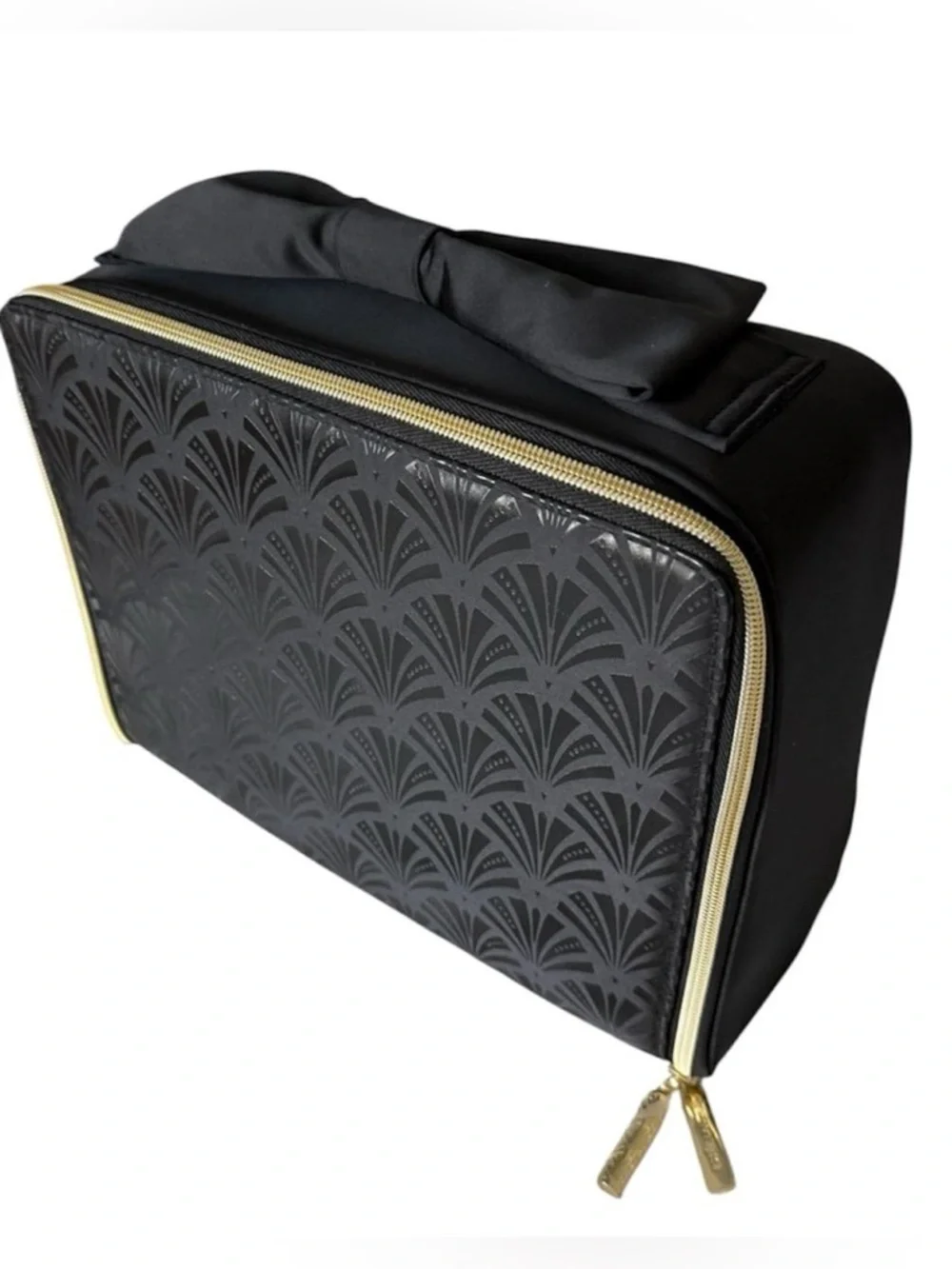 Estee Lauder Black Satin Cosmetic Train Case